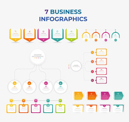 Set of infographic elements data visualization vector design template. Can be used for steps, options, business process, workflow, diagram, flowchart concept, timeline, marketing icons, info graphics.