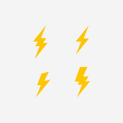 Collection lightning bolt flash symbol