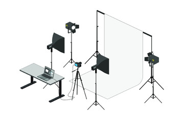 Photo studio with tools for professional production.