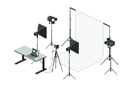 Photo Studio With Tools For Professional Production.