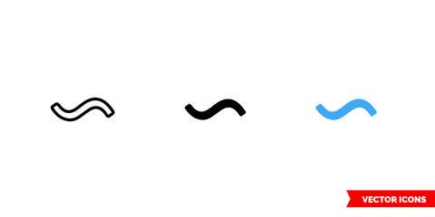 Wave symbol keyboard icon of 3 types color, black and white, outline. Isolated vector sign symbol.