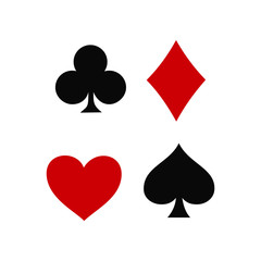 Set of playing card suits symbol