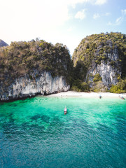 View of the sea and Hong Island from a high angle in the morning-travel