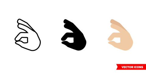 Fototapeta premium Zero icon of 3 types color, black and white, outline. Isolated vector sign symbol.