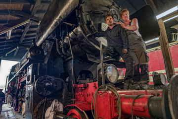 AUf der Dampflokomotive