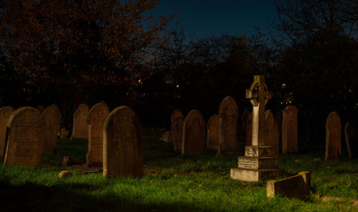 cemetery at night