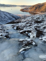 frozen river in winter