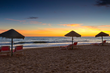 Sunset, Praia da Falesia, Falesia Beach, Algarve, Portugal