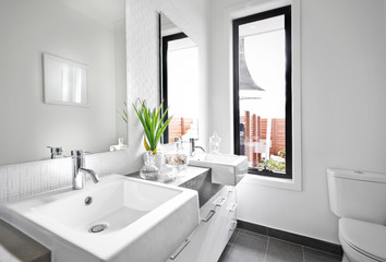 A bright bathroom in new luxury home