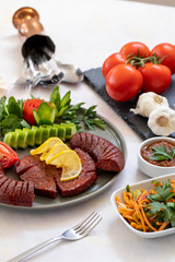 sausage - baked sausage on a white background