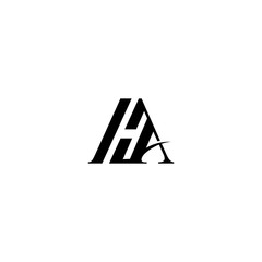 HA AH H A Initial logo template vector