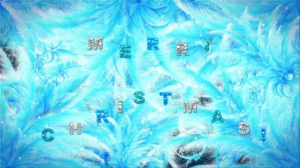 Winter footage with 3d rendering with wishes of merry christmas with letters which filling with balloons - Powered by Adobe