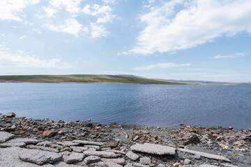 Fototapeta na wymiar cow green reservoir in north east England. 