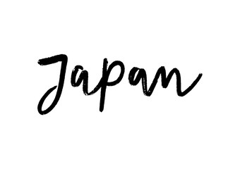Fototapeta na wymiar Japan hand lettering on white background