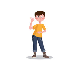 Schoolboy, smiling little boy, teenager. Isolated on a white background.