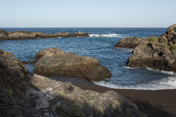 Fototapeta na wymiar Black sand beach on La Palma, Canary Isles