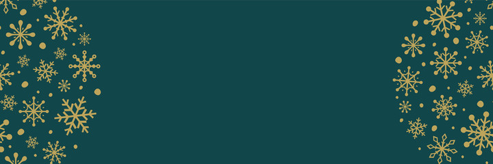 Christmas banner with snowflakes. Winter banner with copyspace. Vector