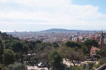 Fototapeta na wymiar vista panoramica della città di barcellona