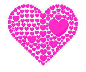 Vetor The pink heart is the symbol of love.