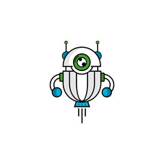 robot technology vector logo