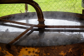 Part of distillation apparatus with cooler for making distillate