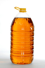 sunflower oil in a plastic bottle