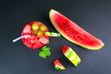 Close-up of fresh slices of red watermelon