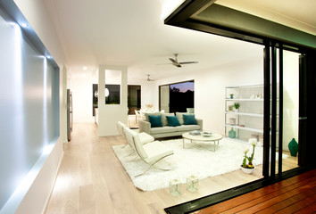 Interior view of a living room in new luxury home