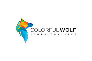 abstract wolf colorful logo design icon © Deas Carlos