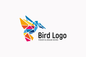geometric bird logo design inspiration colorful