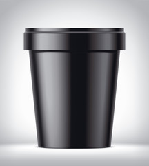 Plastic Cup for Ice Cream on Background. Matt version. 