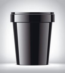 Plastic Cup for Ice Cream on Background. Glossy version. 