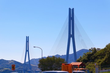 多々羅大橋（瀬戸田PAより愛媛県大三島方面を眺める）