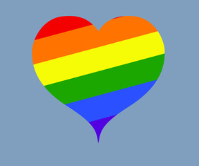 Vector The Rainbow heart is the symbol of LGBT love.