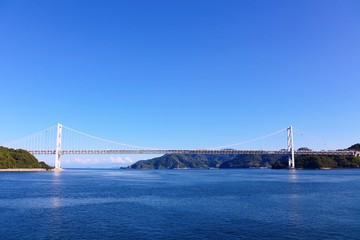 向島自転車休憩所から見た因島大橋