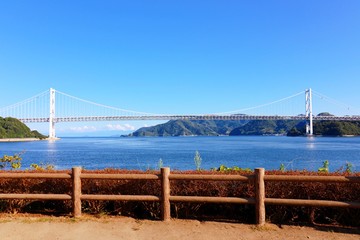向島自転車休憩所から見た因島大橋