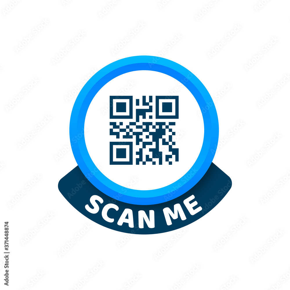 Poster qr code for smartphone. inscription scan me with smartphone icon. qr code for payment. vector illust