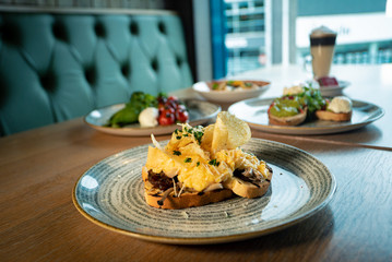 Scrambled eggs on Toast