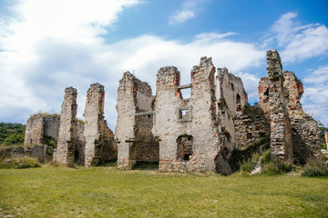 Fototapeta na wymiar Ruins of gothic fortress and renaissance castle Zviretice, Bakov nad Jizerou, Central Bohemian Region, Czech Republic