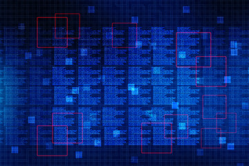 2d illustration Abstract futuristic electronic circuit technology background