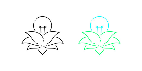 Light bulb inside of lotus flower petals