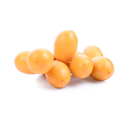 Date fruits isolated on white background.