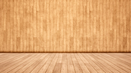 Concept or conceptual vintage or grungy brown background of natural wood or wooden old texture floor and wall as a retro pattern layout. A 3d illustration metaphor to time, material, emptiness,  age 