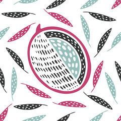 Seamless stamp pattern with fruit. Great for fabric, wrapping paper.