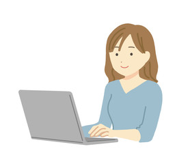 パソコンで仕事をする女性