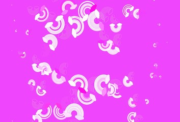 Obraz na płótnie Canvas Light Purple, Pink vector texture with rainbows, clouds.