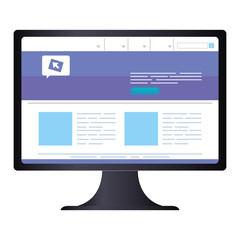 mockup, concept website development in desktop computer vector illustration design