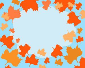 The picture autumn background blue.