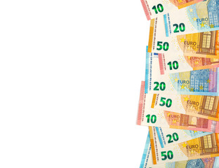 Bannière faite de billets de banque en euros