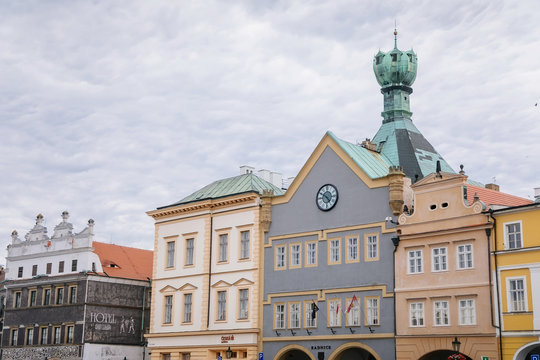 Chalice house and renaissance houses on the Peace Square, Litomerice, Czech Republic